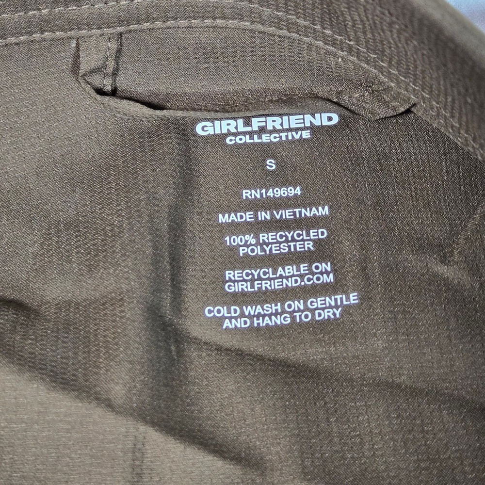 Girlfriend Collective Belted Wendy Tie Shirt Shacket Brown Windbreaker Small NWT - Picture 5 of 9